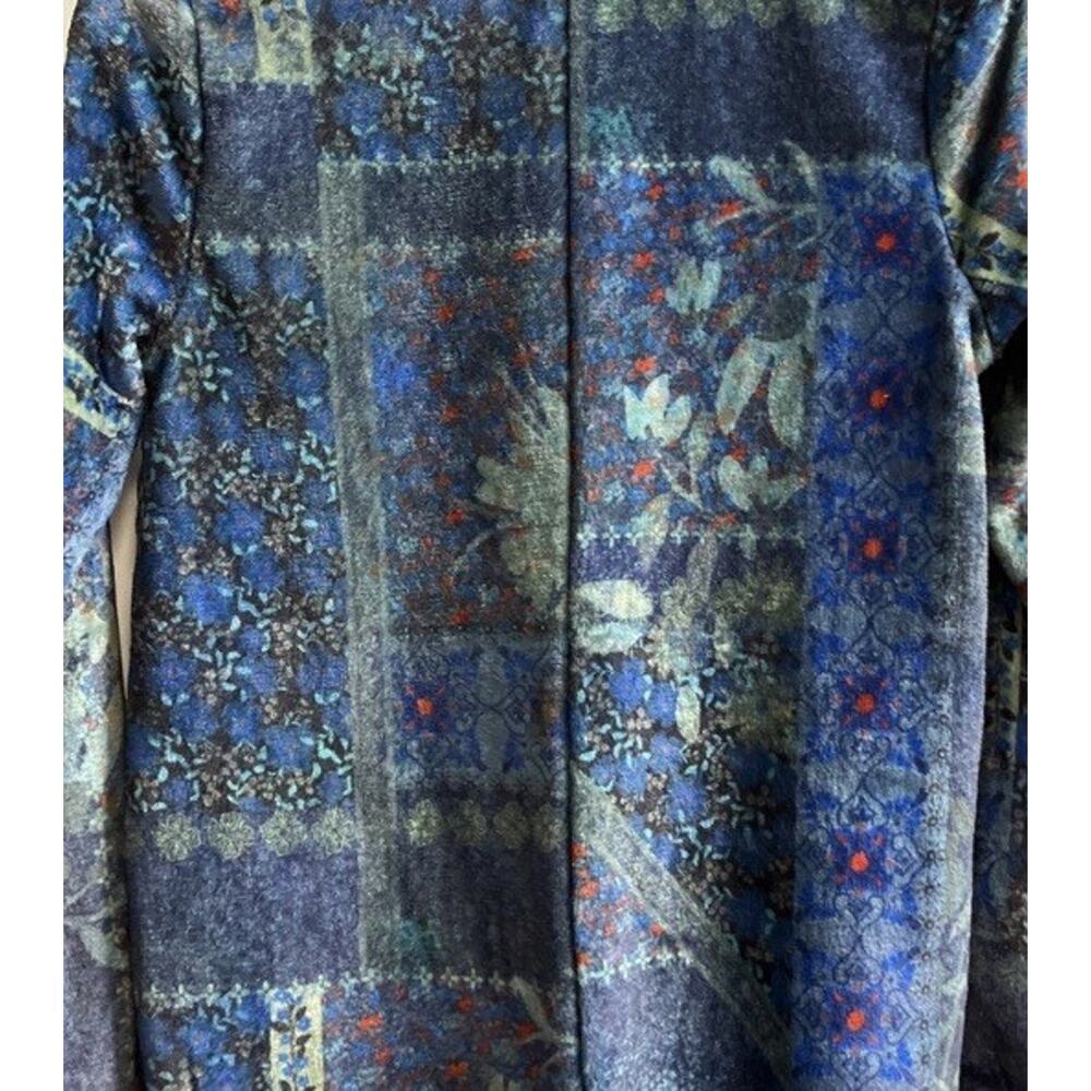 Natural Life Fleece One Piece Lounge Comfort Pajamas Blue Patchwork SO SOFT S/M - Picture 7 of 11